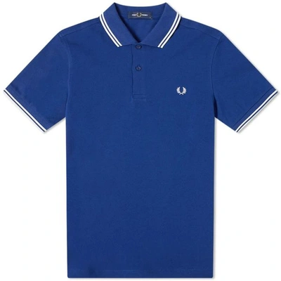 Fred Perry Twin Tipped Slim Fit Polo In Nautical