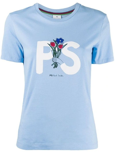 Ps By Paul Smith Women's Light Blue Cotton T-shirt