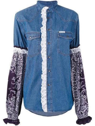 Forte Couture - Printed Sleeve Denim Shirt