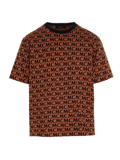 Mcm Printed Cotton T-shirt In Brown