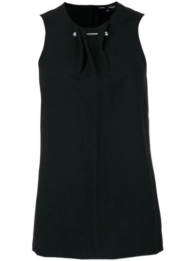 Proenza Schouler Sleeveless Crepe Top W/barbell Detail, Black