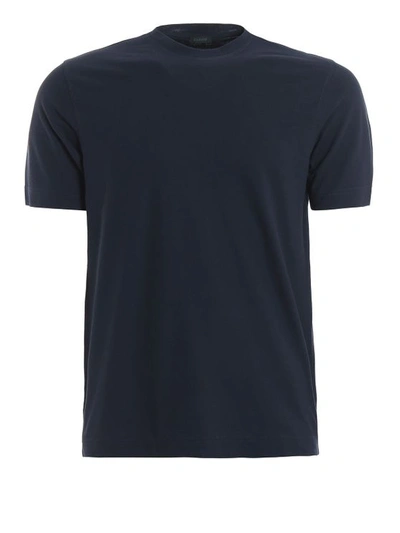 Zanone Regular Plain T-shirt In Blue