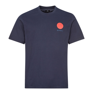 Edwin T-shirt Sun Logo In Blue