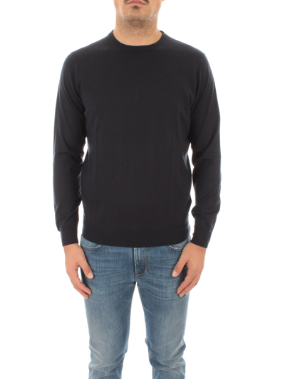 Drumohr Superfine Merino Wool Sweater In Navy Blue