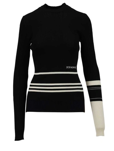 Calvin Klein Viscose & Wool Sweater In Black