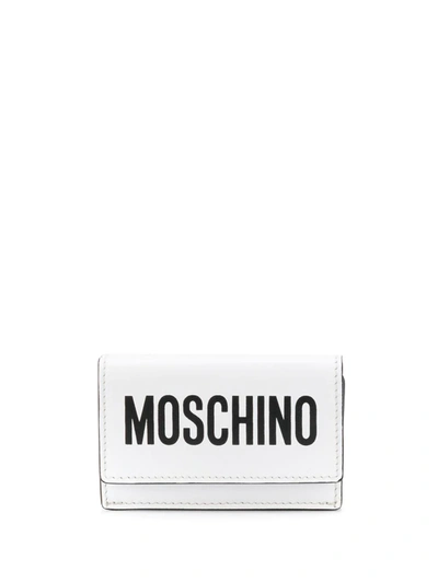 Moschino Leather Wallet In White