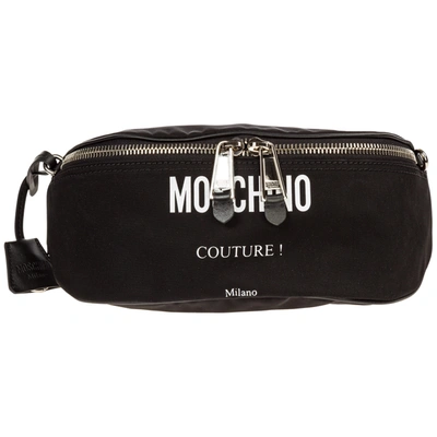 Moschino Men's Belt Bum Bag Hip Pouch In Black