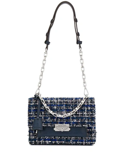 Michael Kors Women's Blue Wool Shoulder Bag