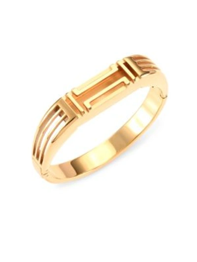 Tory Burch Fitbit Metal Hinged Bracelet In Gold