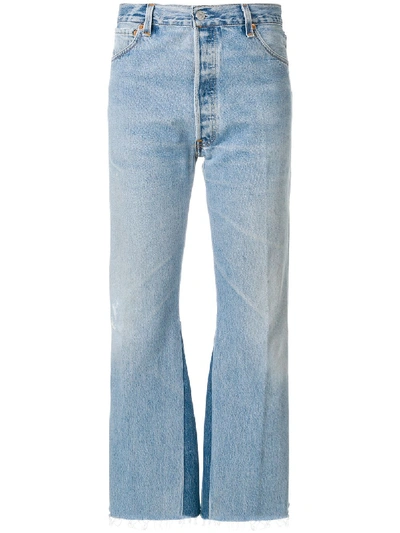 Re/done Levis Leandra High Rise Crop Flare In Indigo