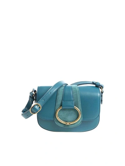 Elisabetta Franchi Women's Blue Faux Leather Shoulder Bag