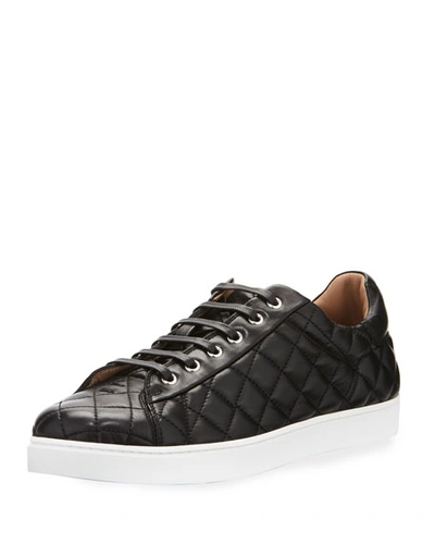 Gianvito Rossi Men's Quilted Leather Low-top Sneakers, Black (nero), Black