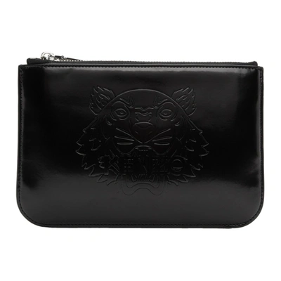 Kenzo Embossed Tiger Pouch In Black