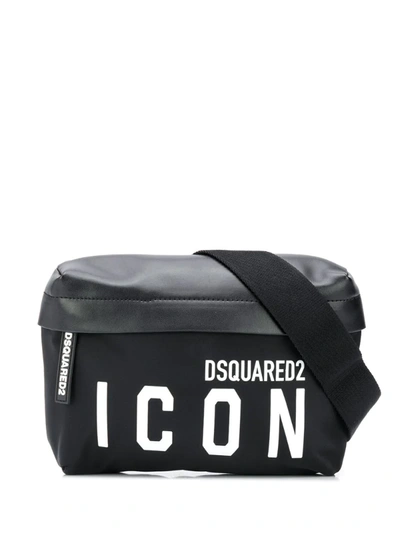 Dsquared2 Icon Print Belt Bag In Black