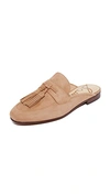 Sam Edelman Paris Suede Tassel Mules In Camel