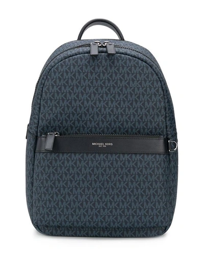 Michael Kors Greyson Logo Backpack In Blue