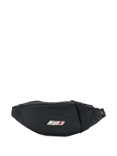 Msgm Logo Belt Bag In Black
