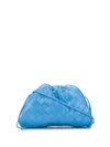 Bottega Veneta The Intrecciato Mini Pouch Crossbody Bag In Light Blue