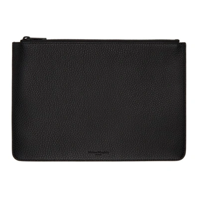 Maison Margiela Men's Black Leather Pouch In Black