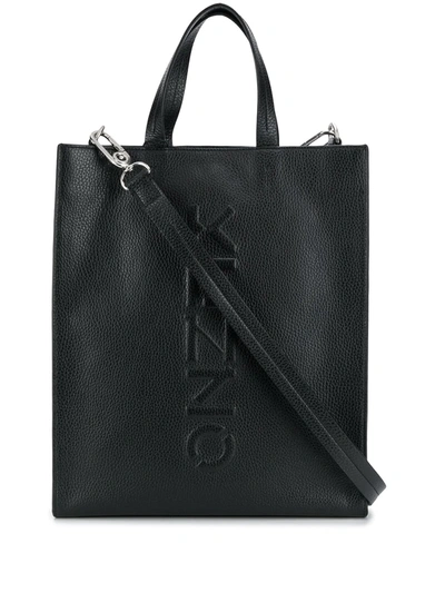 Kenzo Logo-embossed Tote Bag In Black