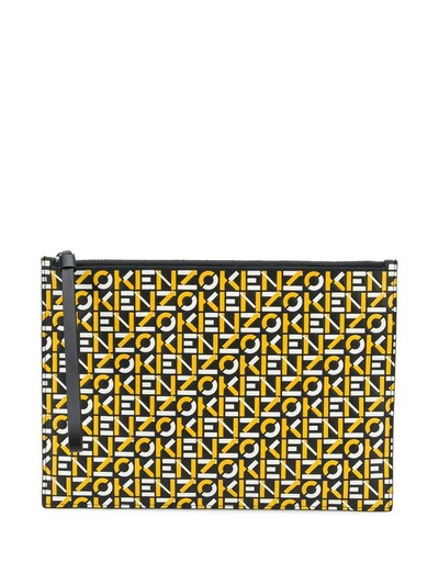 Kenzo Men's Fa65pm902l4140 Yellow Leather Pouch