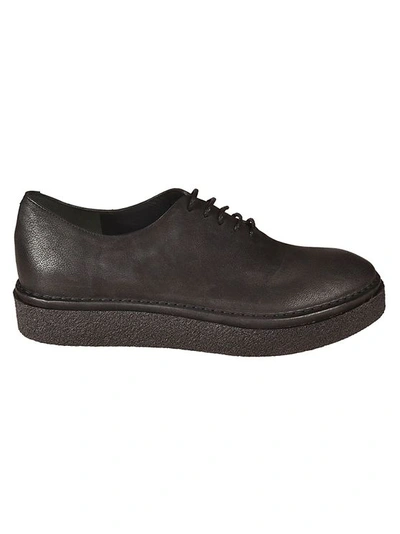 Del Carlo Women's Black Leather Lace-up Shoes