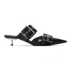 Balenciaga Belted Calf Leather Mules In Black