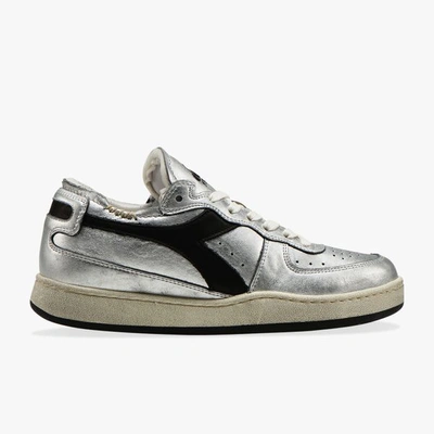 Diadora Heritage Mi Basket - Row Cut Silver Used W