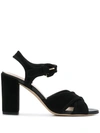 Tod's Strappy 90mm Block Heel Sandals In Black
