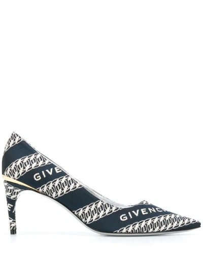 Givenchy M-pump Jacquard Logo Pumps In Blue