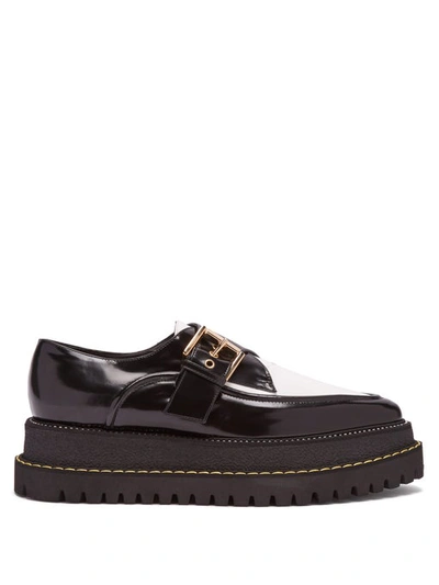 N°21 Raised-sole Monk-strap Leather Shoes In Black