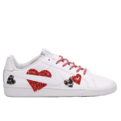 womens white leather nike trainers