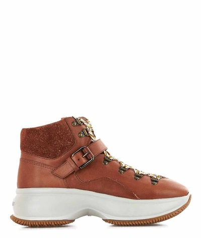 Hogan Women's Brown Leather Ankle Boots