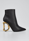 Dolce & Gabbana 105mm Baraque Heel Ankle Boots In Black