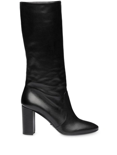 Prada Women's 1w684l034f0002 Black Leather Boots
