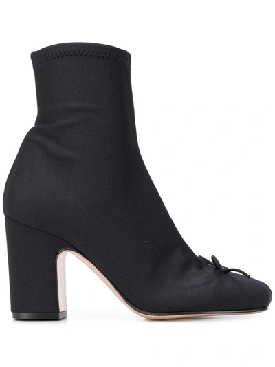 Red Valentino Ankle Boots In Black Synthetic Fibers