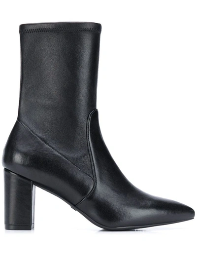 Stuart Weitzman Women's S2716blk Black Leather Ankle Boots