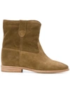 Isabel Marant Crisi Low Heels Ankle Boots In Brown Suede