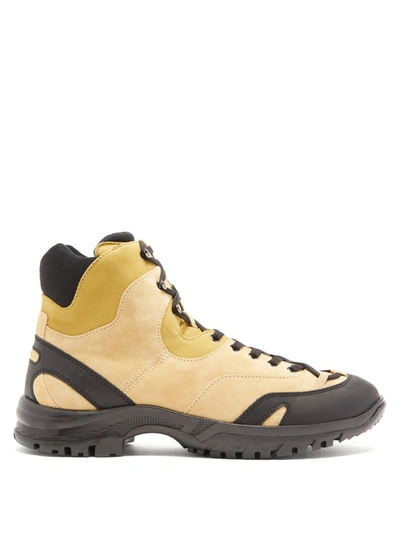 Loewe Suede Hiking Boots In Neutral,multi-colour