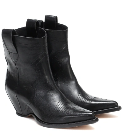 Maison Margiela Covered Heels Texano Boots In Black