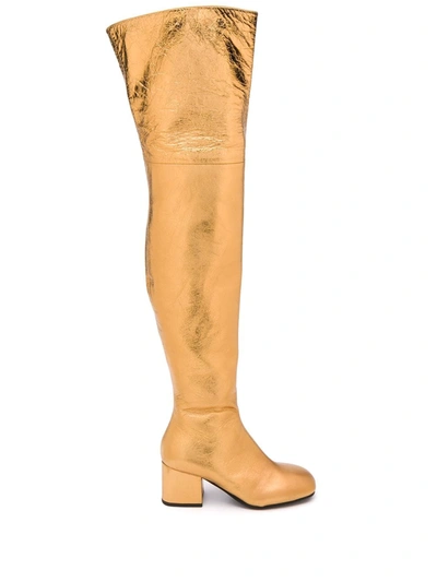 Marni Women's  Gold Leather Boots