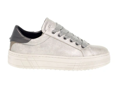 Crime London Women's Silver Leather Sneakers