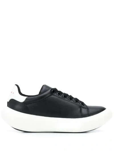 Marni Low-top Thick-sole Sneakers In Black