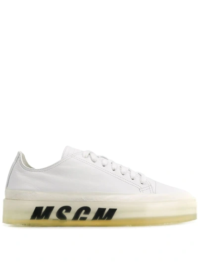 Msgm Oversized Sole Sneakers In White