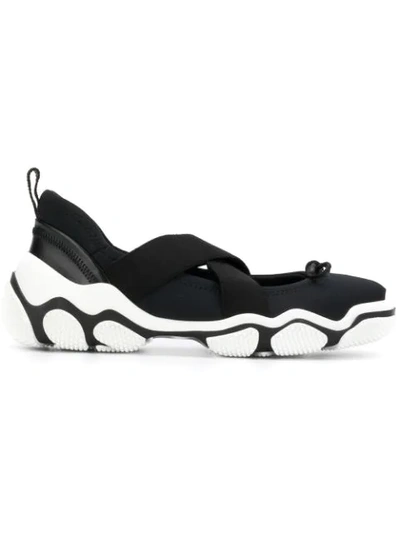 Red Valentino Embellished Slip-on Trainers In Black