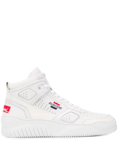 Buscemi Basket High-top Leather Sneakers In White