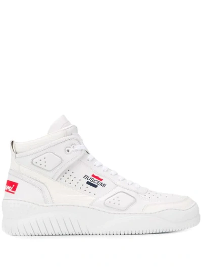 Buscemi Basket High-top Leather Sneakers In White ModeSens