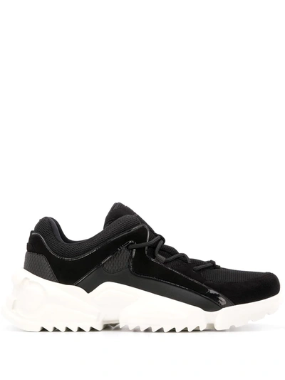 Ferragamo Men's Skylar Chunky Sneakers In Black