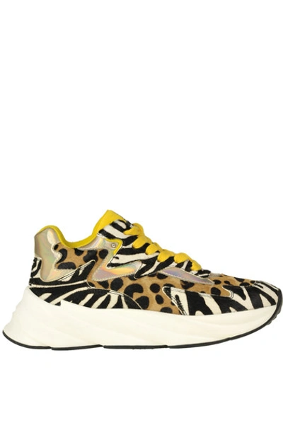 Elena Iachi Animal Print Haircalf Trainers In Multicolor (multicolor)