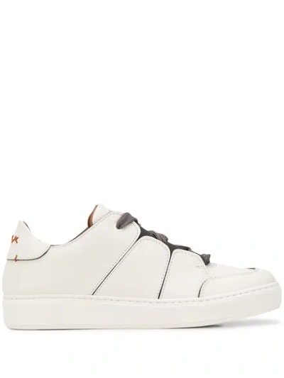 Z Zegna Tiziano Stitching-detail Sneakers In White